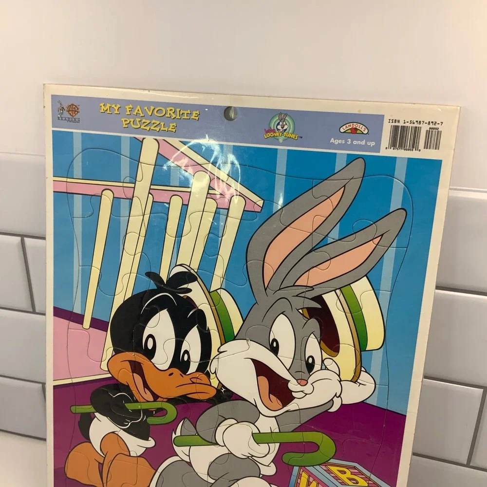 Vintage 1997 Baby Looney Tunes Bugs Bunny Daffy Duck Frame Tray Puzzle Landoll's